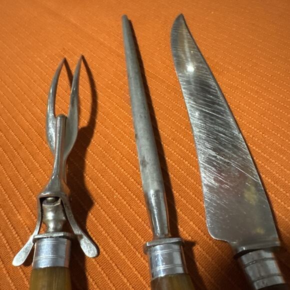 Washington Forge 3 piece stainless Bakelite carving knife set Sheffield England - Picture 3 of 6